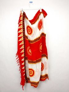 Orange geometric design shawl or wrap